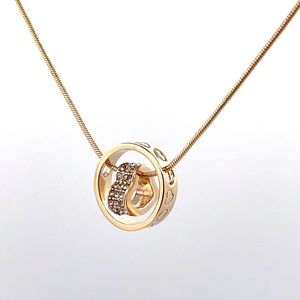 Love and Promise Gold Plated Pendant Necklace with Swarovski Crystals - NEW